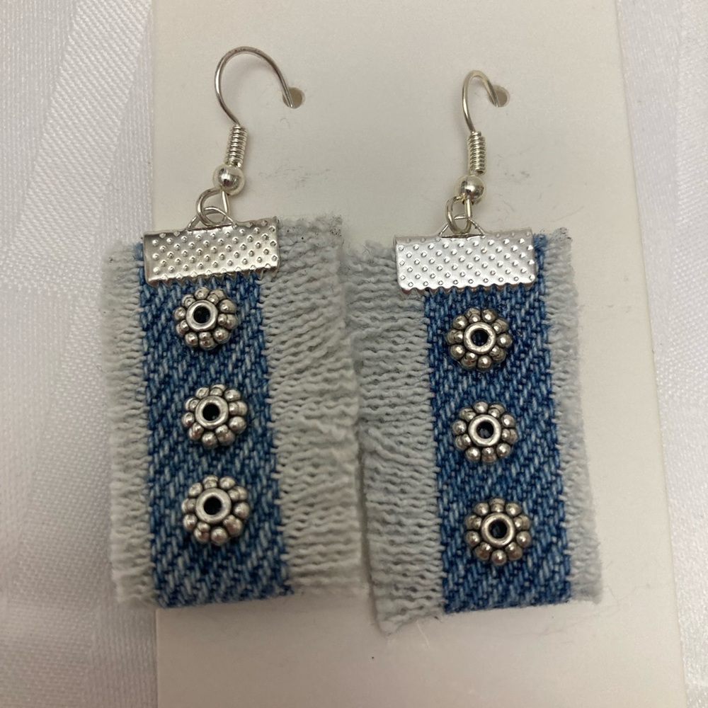 Denim earrings